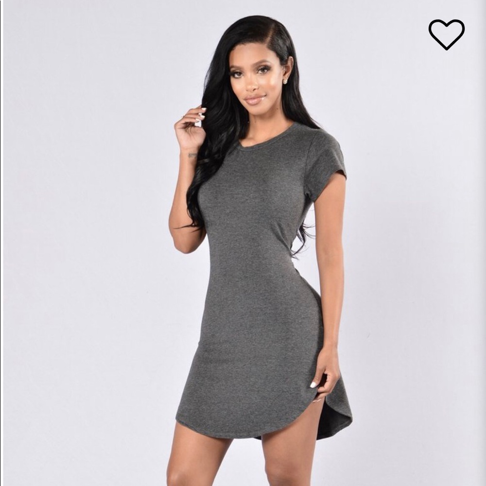 Charcoal Grey T Shirt Tunic Dress